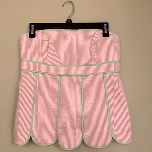 Lily pulitzer strapless seersucker top